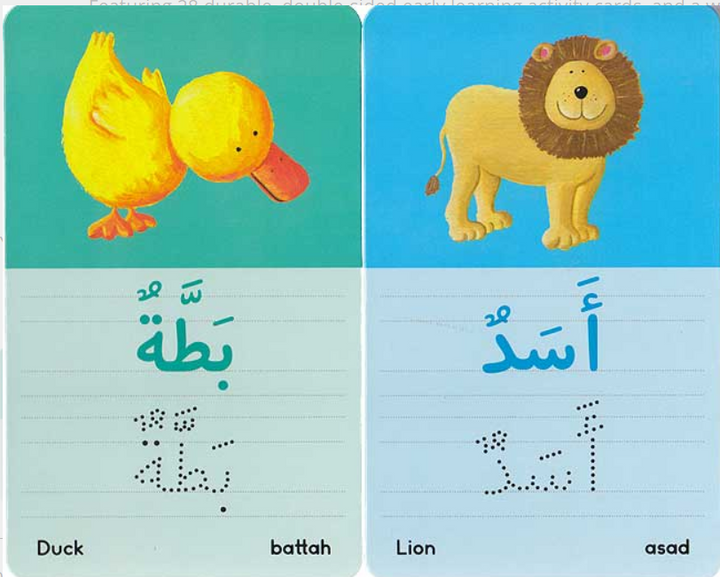 Featuring 28 durable, double-sided early learning activity cards, and a wipe-clean pen, you can help your children ages 3 and up reinforce their knowledge of Arabic with exercises and activities on cards that can be cleaned for repetitive practice. 