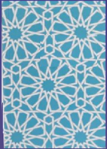 elegant notebook features plain-lined pages and a captivating blue oriental pattern on the front and back covers.